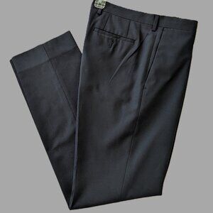 Men's Charcoal Black Flat Front Dress Pants 30x32